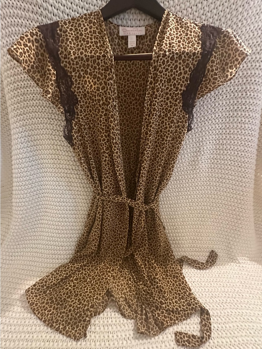 Oscar de la Renta Pink Label Leopard Print Wrap Dress